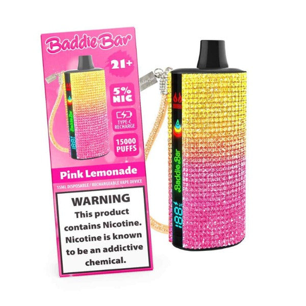 Best Deal Baddie Bar 15,000 Puff Disposable Vape 15mL Pink Lemonade