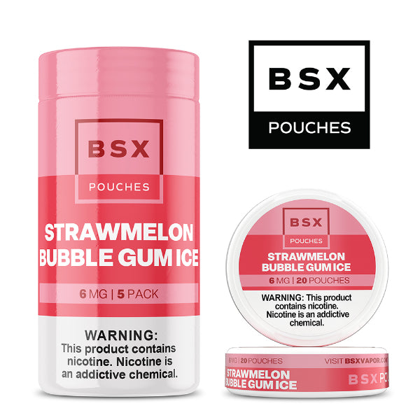 Basix Nicotine Pouches Best Flavor Strawmelon Bubble Gum Ice