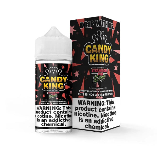 Candy King 100mL Vape Juice Best Flavor Strawberry Pop Drops