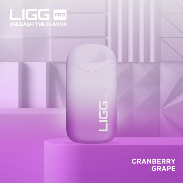 Best Deal LIGG Pro 5500 Puffs Rechargeable Disposable Vape 14mL  Cranberry Grape