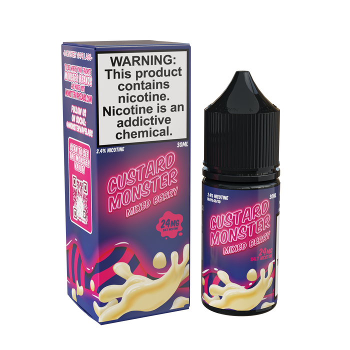 Best Deal Custard Monster Salt Vape Juice 30mL - Mixed Berry 