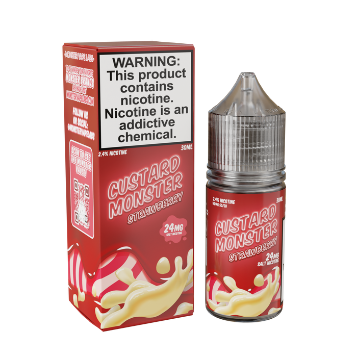 Best Deal Custard Monster Salt Vape Juice 30mL - Strawberry 