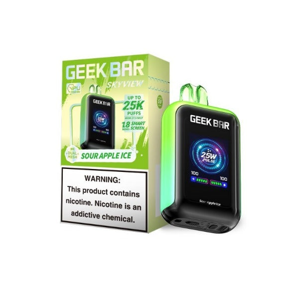 Best Deal Geek Bar Skyview 25,000 Puffs Disposable Vape 16ml Sour Apple Ice
