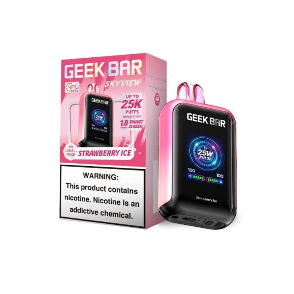 Best Deal Geek Bar Skyview 25,000 Puffs Disposable Vape 16ml Strawberry Ice