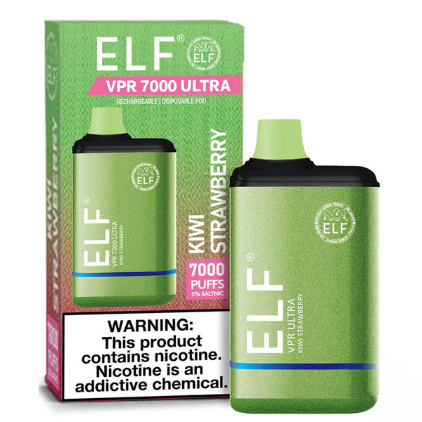 Best Deal ELF VPR Ultra 7000 Puffs Recharge Disposable Vape 11mL Kiwi Strawberry 