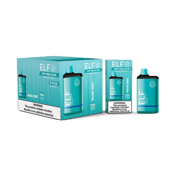 Best Deal ELF VPR Ultra 7000 Puffs Recharge Disposable Vape 11mL Miami Mint