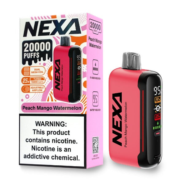 Best Deal NEXA N20000 Rechargeable Disposable 20mL Peach Mango Watermelon