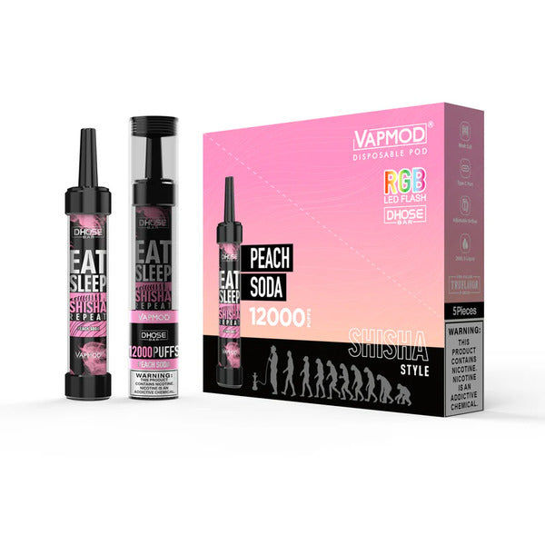 VapMod DHose Bar QD71 12000 Puffs Best Flavor Peach Soda