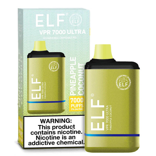 Best Deal ELF VPR Ultra 7000 Puffs Recharge Disposable Vape 11mL Pienapple Coconut