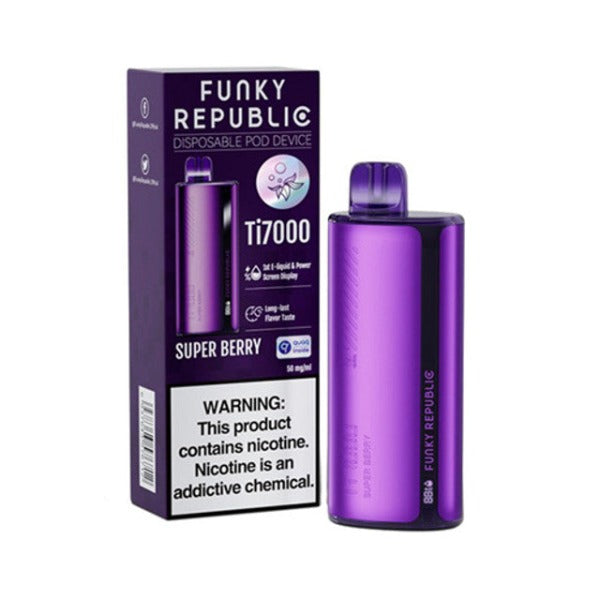 Best Deal Funky Republic Ti7000 Recharge Vape 12.8mL Super Berry