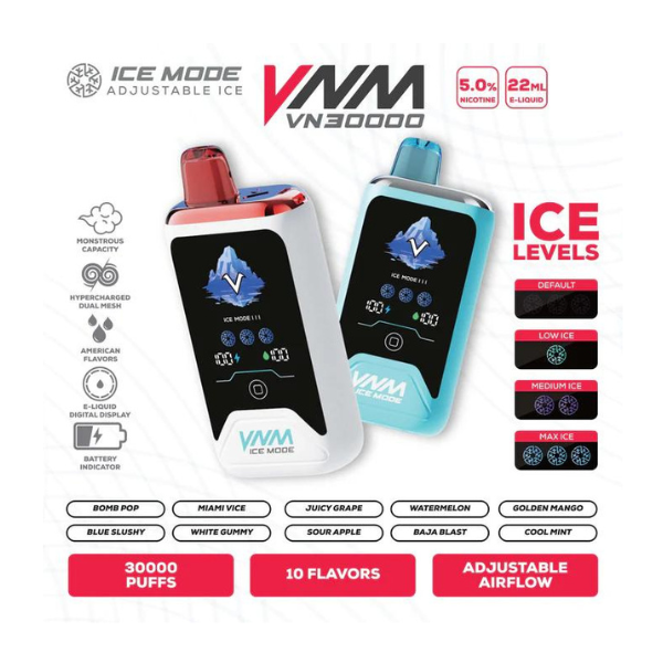 Best Deal VNM Ice Mode 30,00 Puff Disposable Vape 22mL 5 Pack 