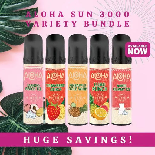 Aloha Sun 3000 Puffs 5% Disposable Variety Bundle Best Flavors