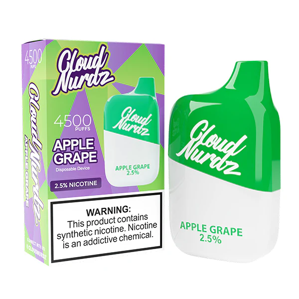 Best Deal Cloud Nurdz 4500 Puffs Disposable Vape 12mL Apple Grape