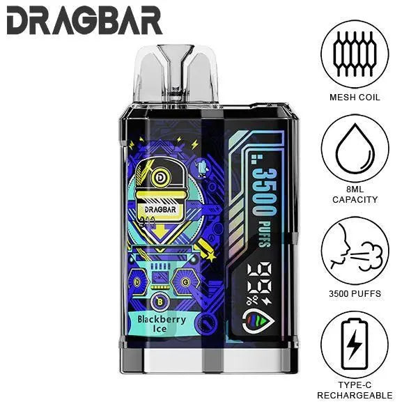 Best Deal Zovoo DragBar B3500 Puffs Disposable Vape 8mL Blackberry Ice