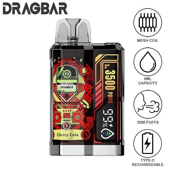 Best Deal Zovoo DragBar B3500 Puffs Disposable Vape 8mL Cherry Cola