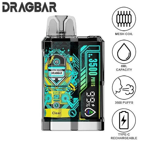 Best Deal Zovoo DragBar B3500 Puffs Disposable Vape 8mL Clear