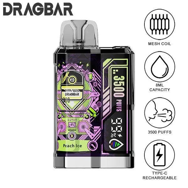 Best Deal Zovoo DragBar B3500 Puffs Disposable Vape 8mL Peach Ice