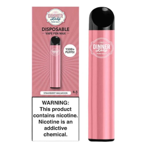 Best Deal Dinner Lady Max Single Disposable Vape 6.5mL Strawberry Macaroon