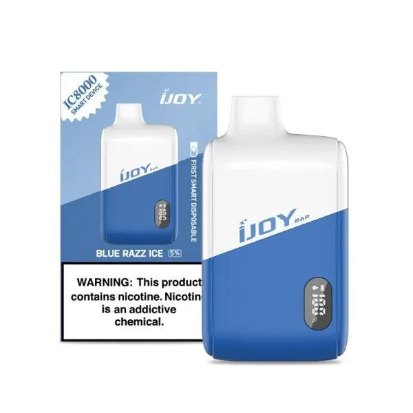 Best Deal iJoy Bar IC8000 8000 Puffs Rechargeable Disposable Vape 18mL Blue Razz Ice