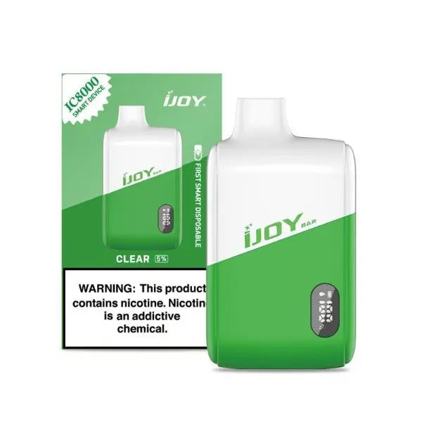 Best Deal iJoy Bar IC8000 8000 Puffs Rechargeable Disposable Vape 18mL Clear