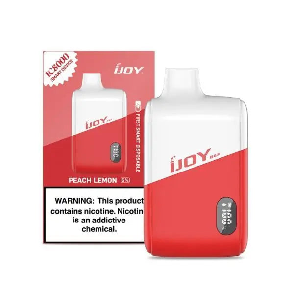 Best Deal iJoy Bar IC8000 8000 Puffs Rechargeable Disposable Vape 18mL Peach Lemon