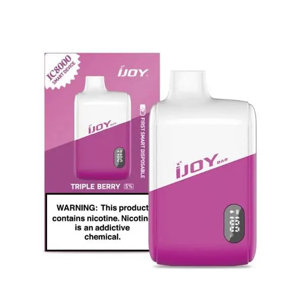 Best Deal iJoy Bar IC8000 8000 Puffs Rechargeable Disposable Vape 18mL Triple Berry