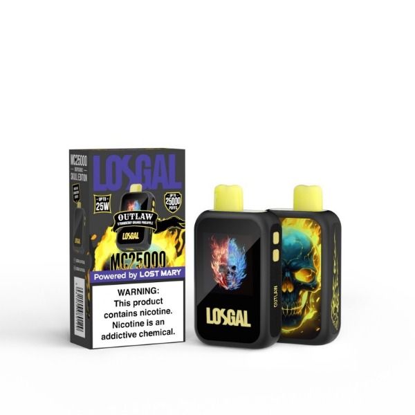 Best Deal Losgal MC25000 Disposable Vape 16mL Outlaw Strawberry Orange Pineapple