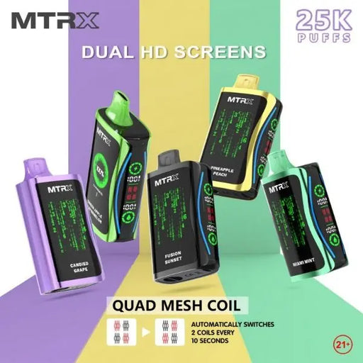 MTRX MX 25000 Rechargeable Disposable Vape 20mL 5 Pack Best Flavors