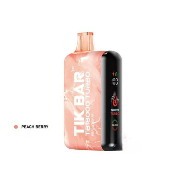 TIK BAR TB18000 Turbo Rechargeable Disposable Vape 18mL Best Flavor Peach Berry