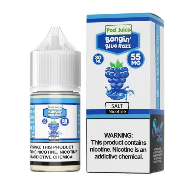 Best Deal Pod Juice Salt Vape Juice 30ML Bangin Blue Razz 