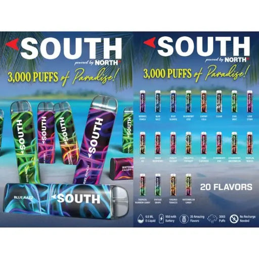 South by North 3000 Puffs Disposable Vape 6.5mL Best Flavors