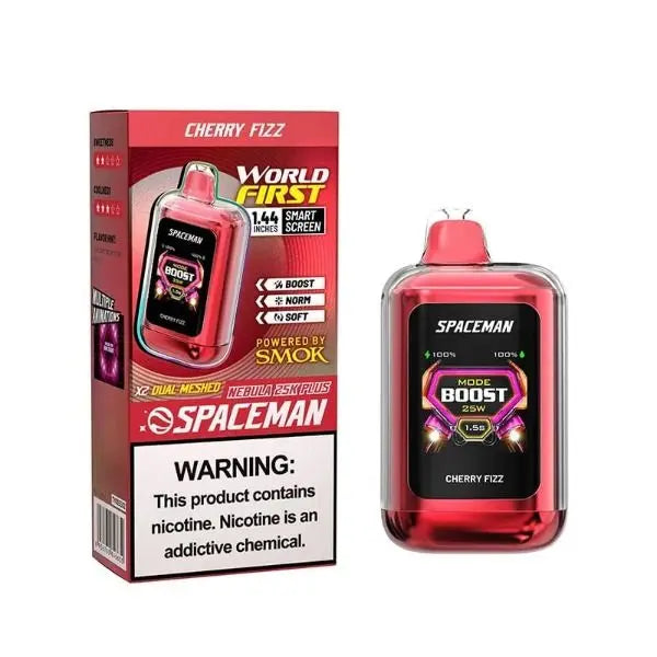 Best Deal Space Man Nebula 25k Plus Rechargeable Disposable Vape 18mL Cherry Fizz