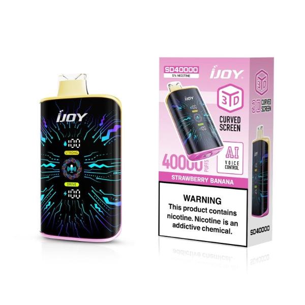 Best Deal iJoy SD40000 40K Puffs AI Voice Control Disposable Strawberry Banana