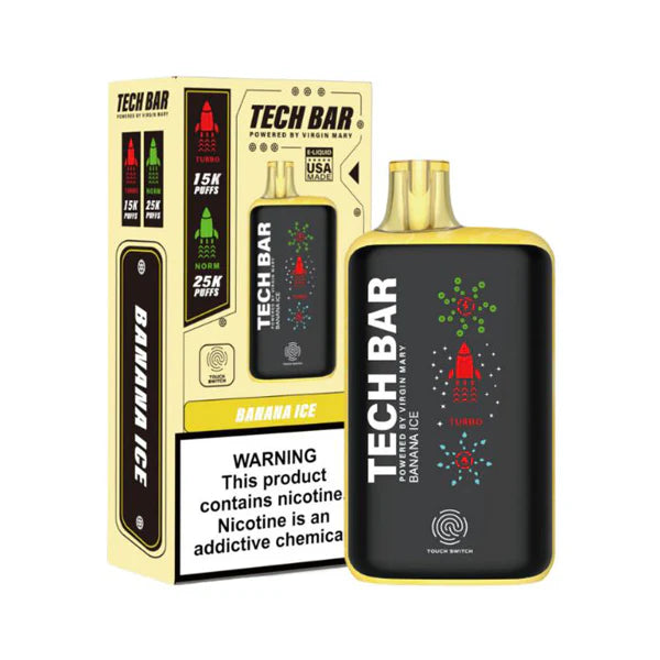 Best Deal Tech Bar 25000 Puffs Disposable Vape 25mL Banana Ice 