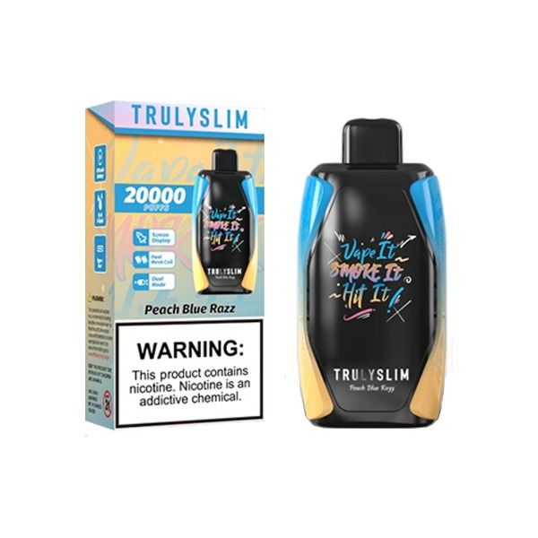 Best Deal Truly Bar Trulyslim 20000 Puffs Disposable Vape 18mL Peach Blue Razz