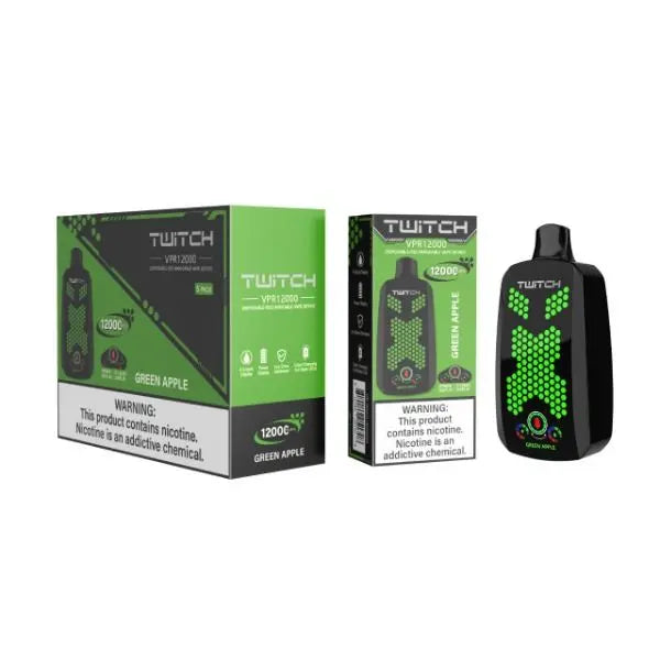 Best Deal Twitch VPR12000 Disposable Vape 18mL Green Apple