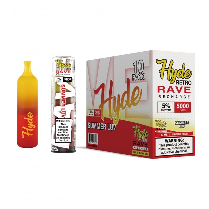 Hyde Retro RAVE Disposable Vape 10-Pack Best Flavor Summer Luv