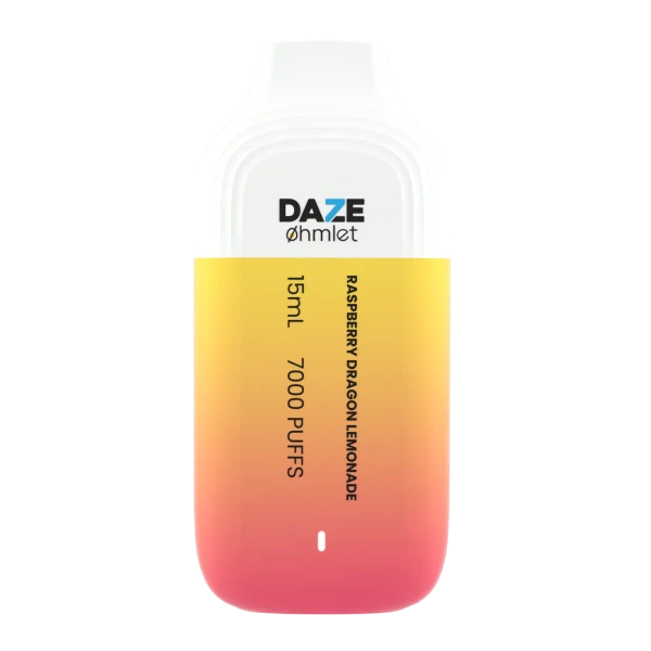 Daze OHMLET 7000 Puffs Single Disposable Vape-0mg Best Flavor Raspberry Dragon Lemonade