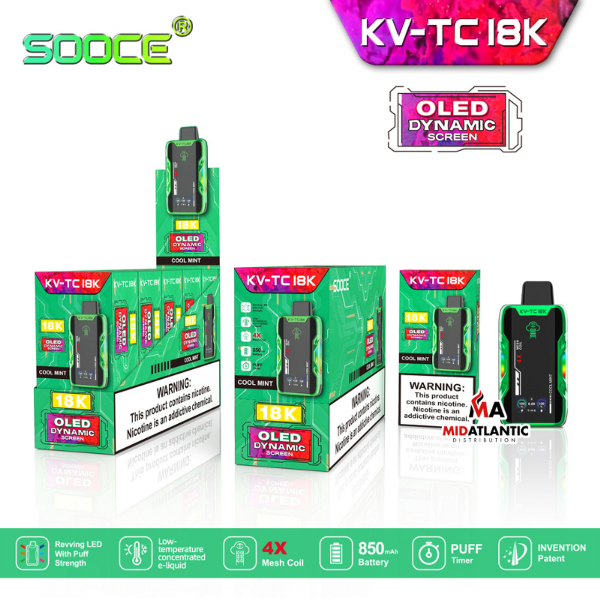 Best Deal SOOCE KV-TC18K Rechargeable Vape Cool Mint