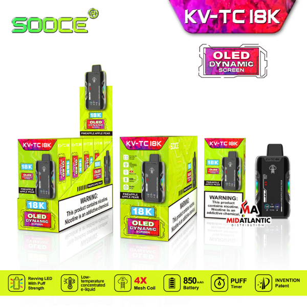 Best Deal SOOCE KV-TC18K Rechargeable Vape Pineapple Apple Pear