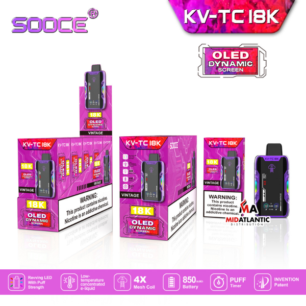 Best Deal SOOCE KV-TC18K Rechargeable Vape Grape Soda