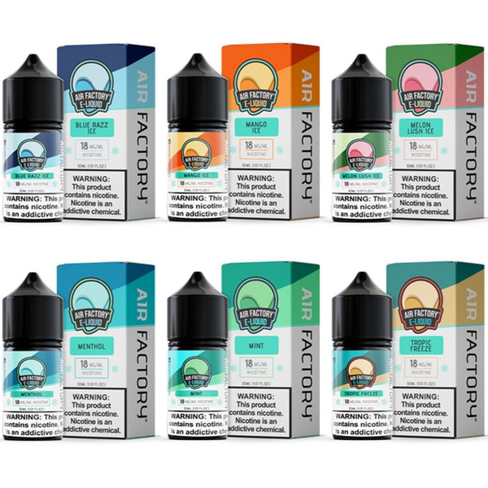 Best Deal Air Factory Salts Vape Juice 30mL Best Flavors Blue Razz Ice Mango Ice Melon Lush Ice Menthol Mint Tropic Freeze