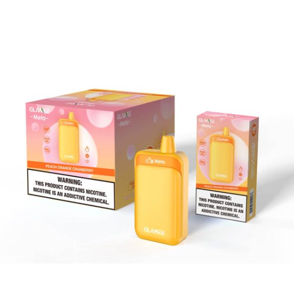 Glamee Meta 6000 Puffs Single Rechargeable Vape Disposable 20mL Best Flavor Peach Mango Cranberry