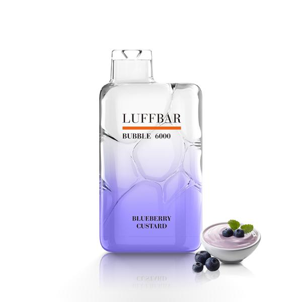 Luffbar Bubble 6000 Puffs Rechargeable Vape Disposable 10mL 10 Pack Best Flavor Blueberry Custard