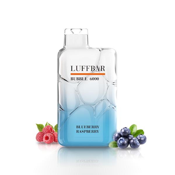 Luffbar Bubble 6000 Puffs Rechargeable Vape Disposable 10mL 10 Pack Best Flavor Blueberry Raspberry