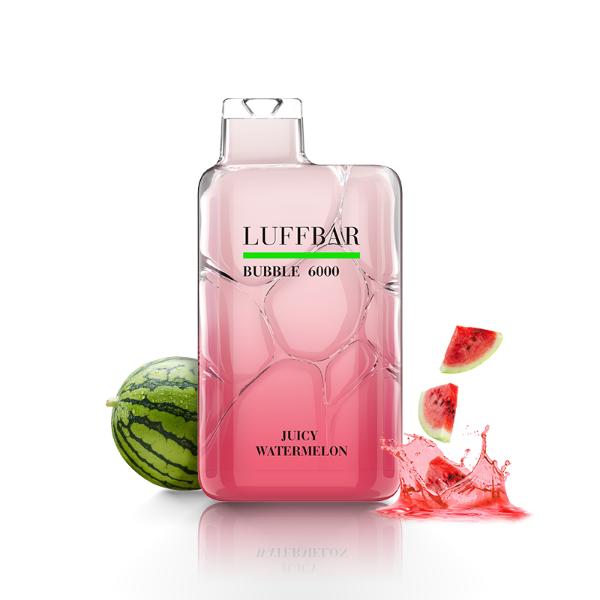 Luffbar Bubble 6000 Puffs Rechargeable Vape Disposable 10mL 10 Pack Best Flavor Juicy Watermelon