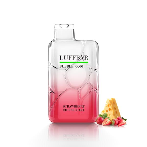 Luffbar Bubble 6000 Puffs Rechargeable Vape Disposable 10mL 10 Pack Best Flavor Strawberry Cheese Cake