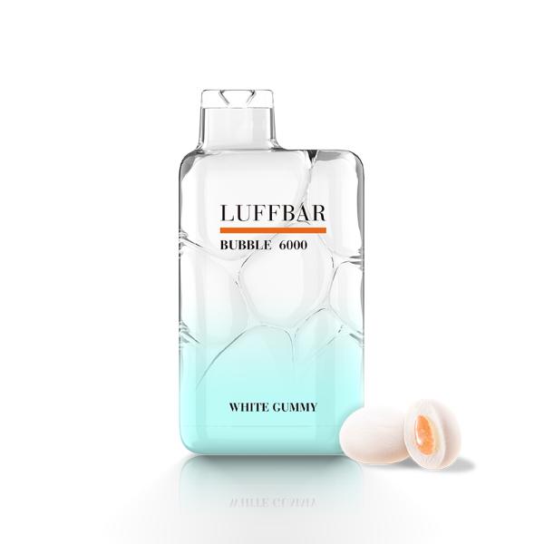 Luffbar Bubble 6000 Puffs Rechargeable Vape Disposable 10mL 10 Pack Best Flavor White Gummy