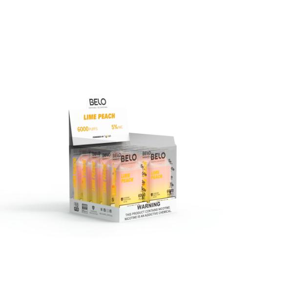 Lime Peach Lykcan BELO Mesh 6000 Puffs Disposable 10-Pack