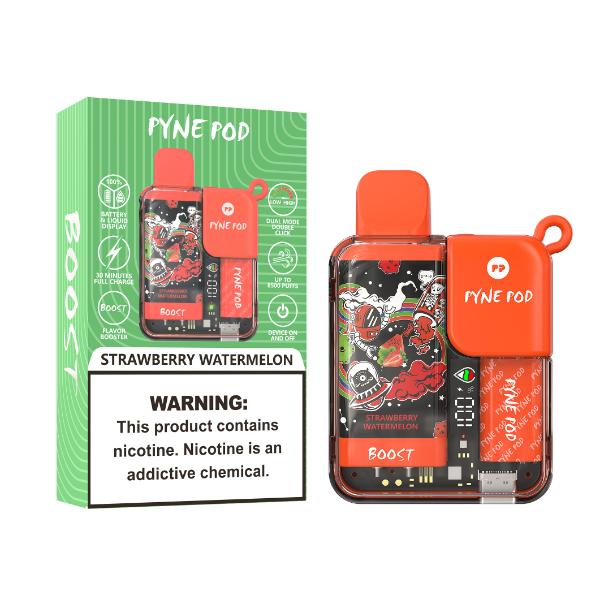 Best Deal Pyne Pod 8500 Puffs Rechargeable Disposable Vape 10mL Best Flavor  Strawberry Watermelon